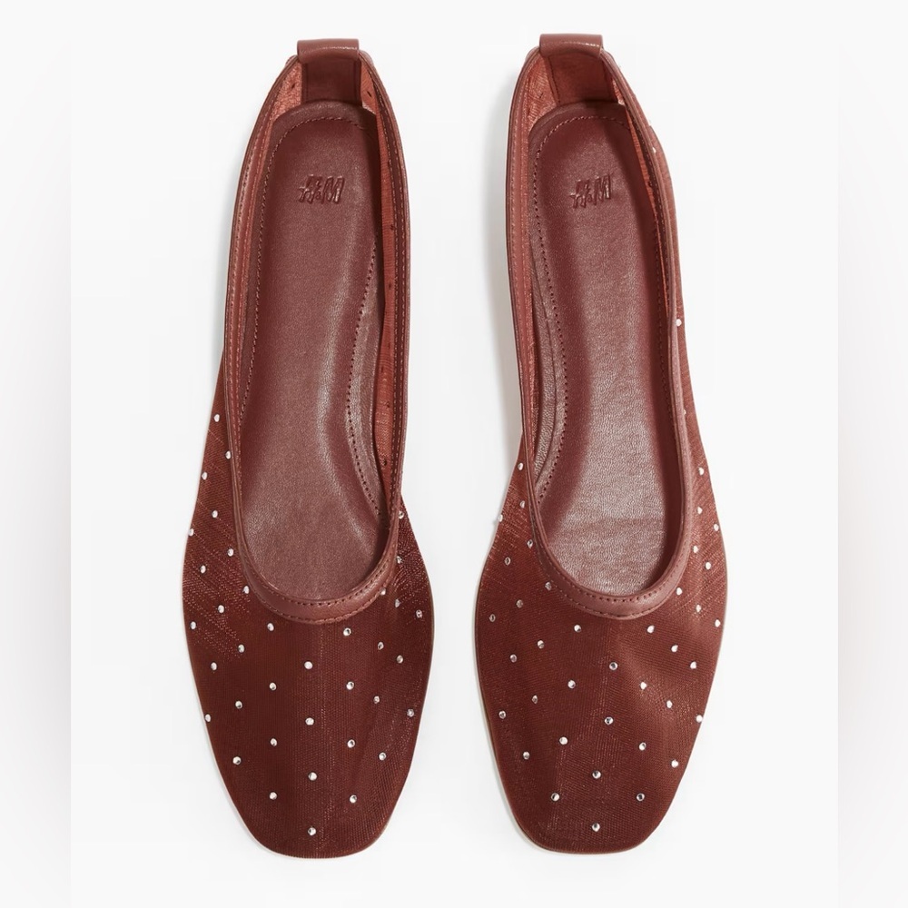 Rhinestone Embellished Ballet Flats 7